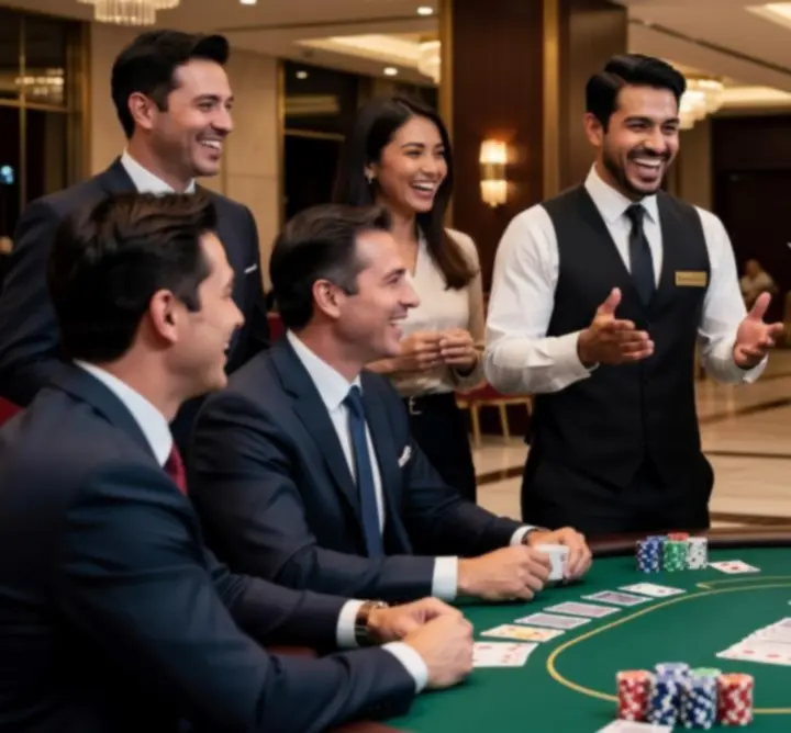 Animatorzy BAK-POL prowadzący wieczór pokerowy i atrakcje w stylu kasyna
