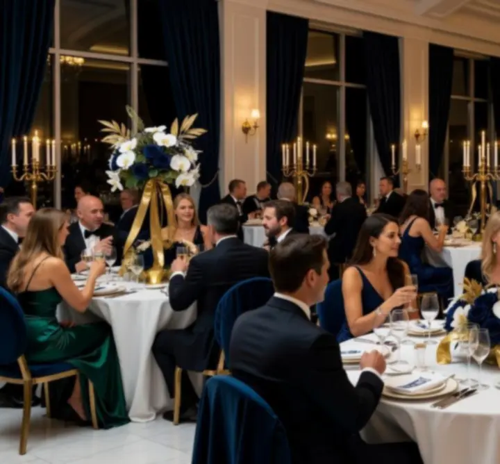 Elegancka sala przygotowana na wydarzenie tematyczne w stylu kasyna